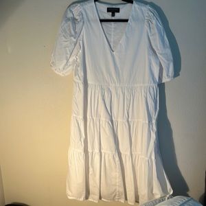 Banana republic white puff dress